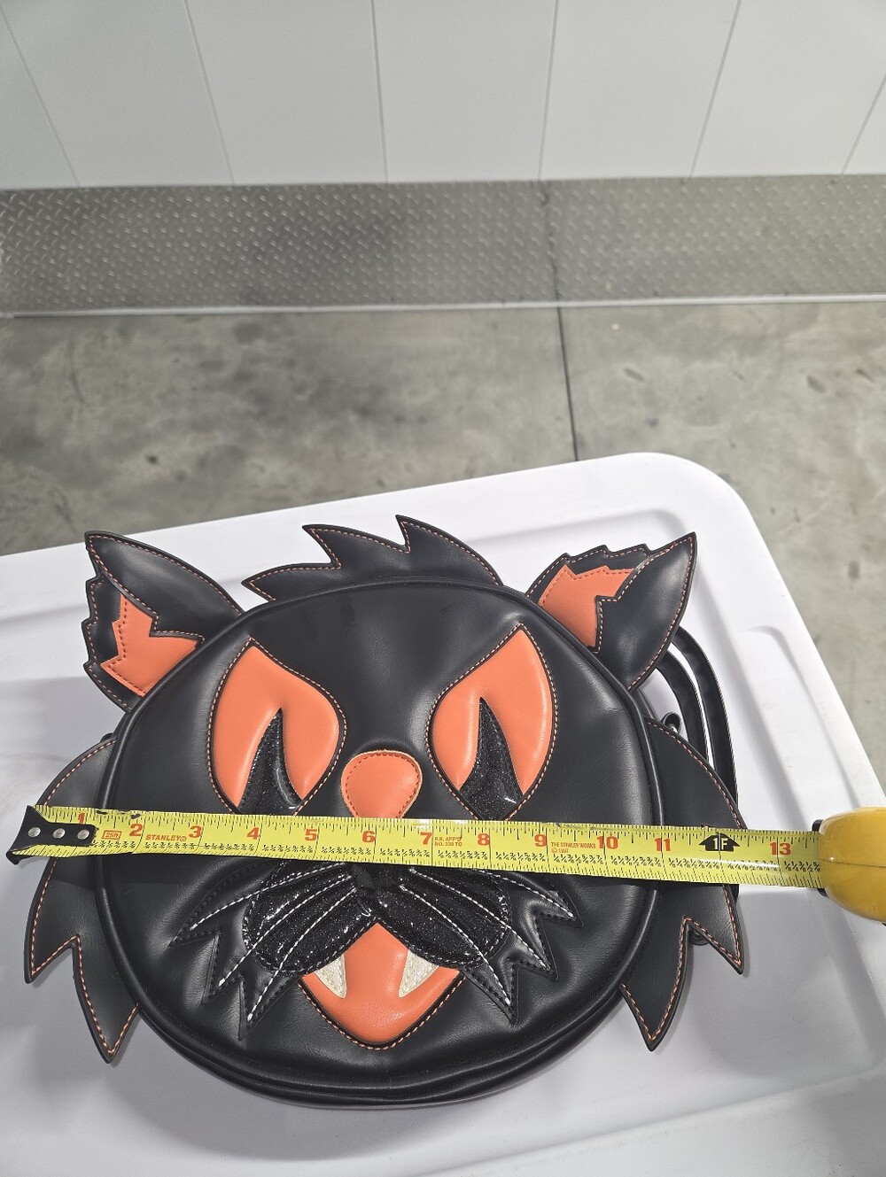 Love Pain and stitiches Pumpkin Kult Cat face crossbody purse - Picture 10 of 14